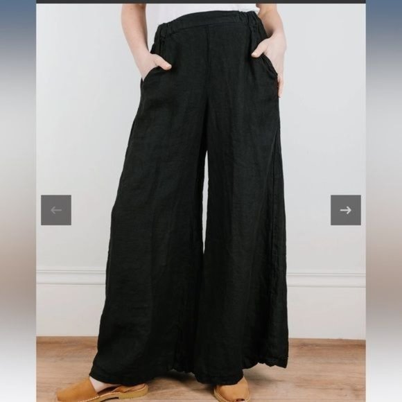 CP Shades Pants - CP SHADES Wide Leg 100% Linen Cropped Wendy Pants